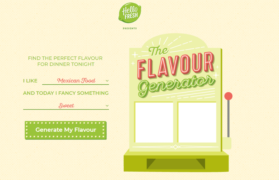 Com es el generador de sabores Hellofresh
