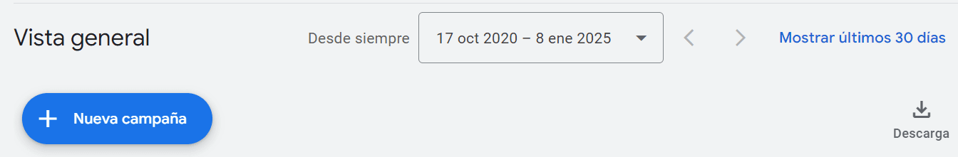 Nueva campaña en Google Ads