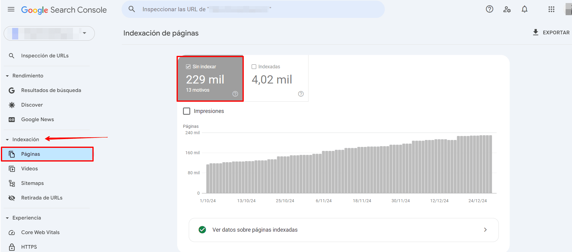 Informe de la GSC sobre las páginas