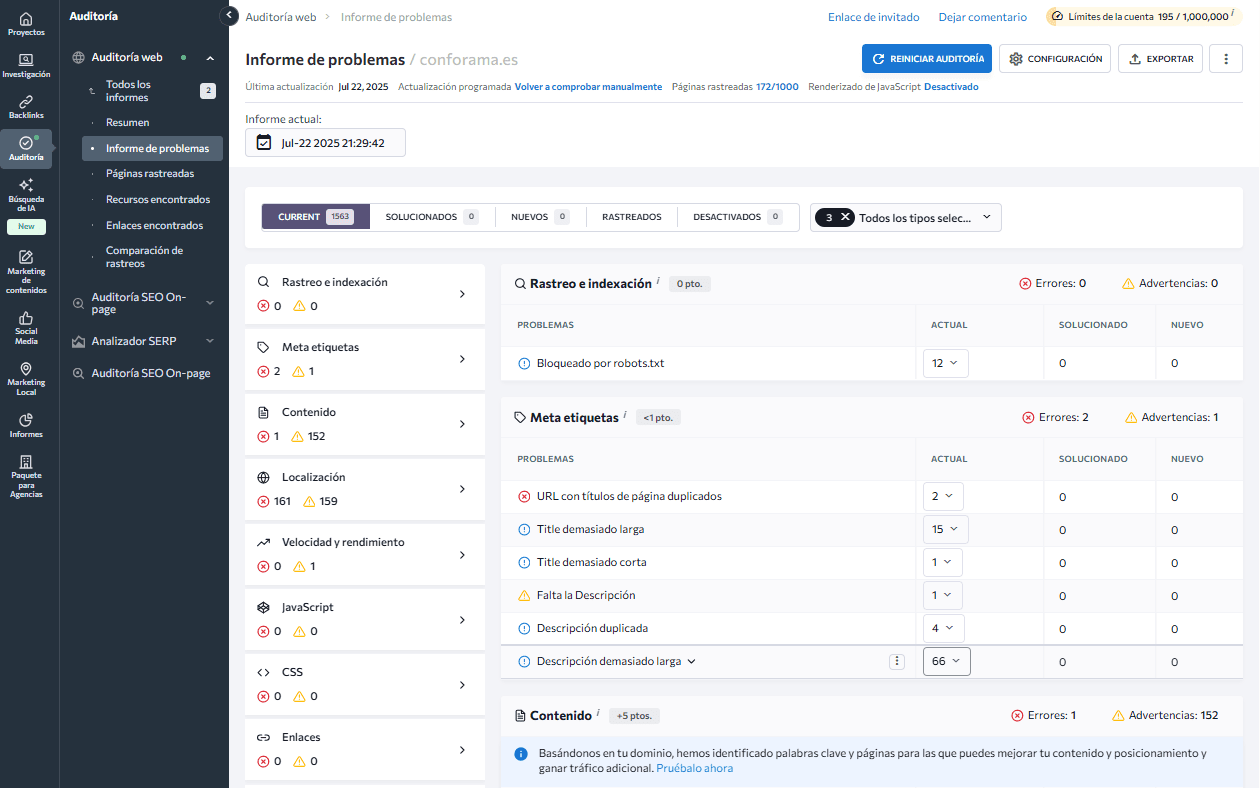 Auditoría de problemas competencia