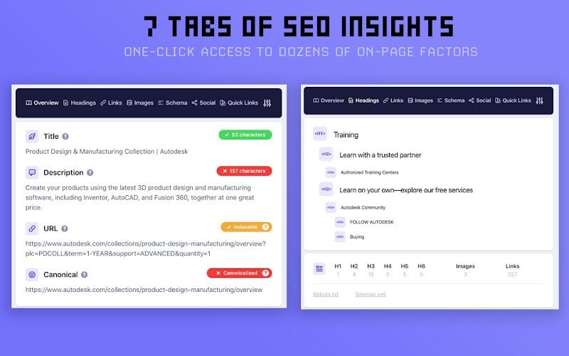 Detailed SEO Extension Detail extension