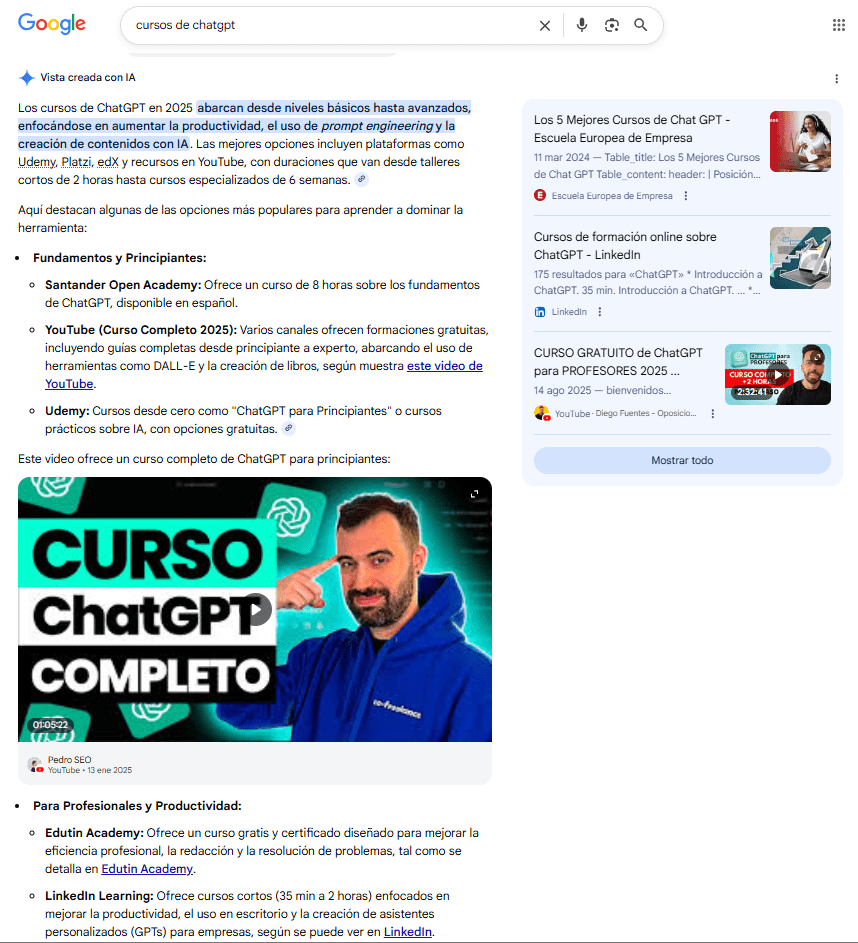 Resultados creados por IA Resultados creados por IA