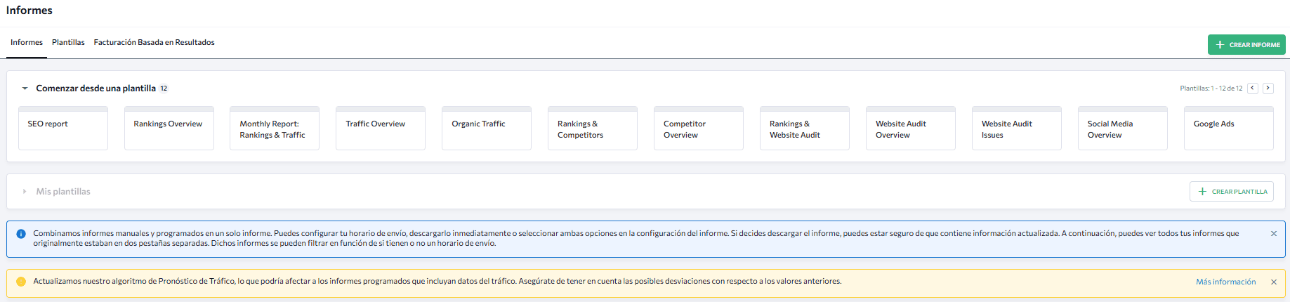 Crear un informe SEO desde plantilla
