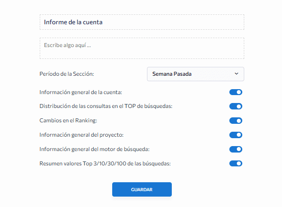 Resumen de la cuenta