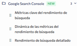 Sección Google Search Console