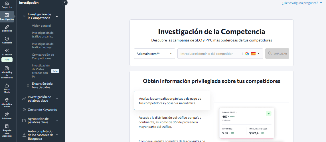 Investigación de la competencia