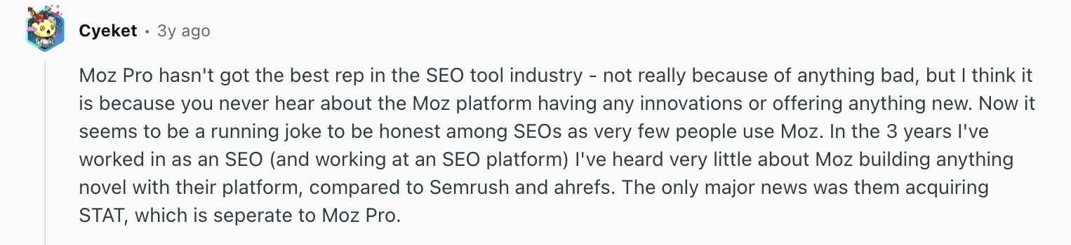 Opiniones sobre Moz en Reddit