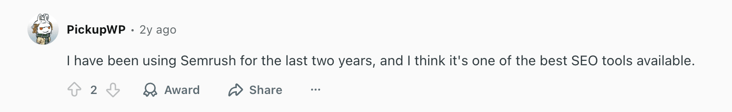Opiniones sobre Semrush en Reddit
