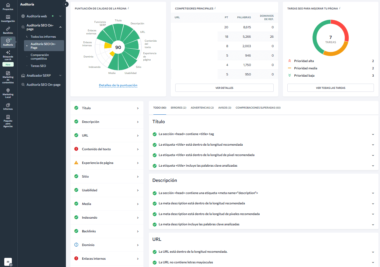 Auditoría SEO On Page Auditoria de SEO On Page