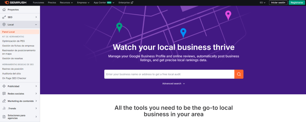 Semrush: herramienta de marketing local