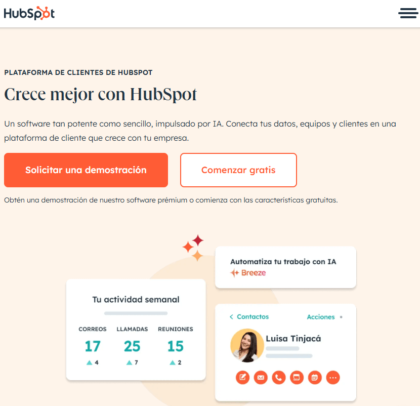 Herramienta de CRM: Hubspot