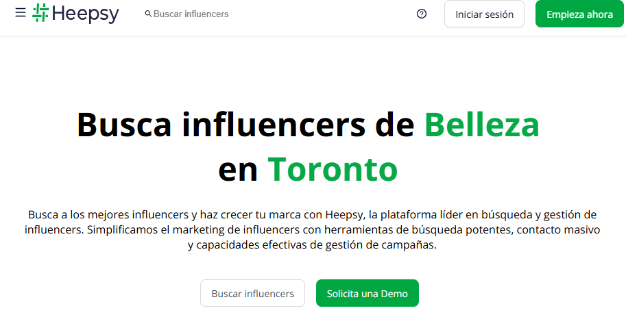 Herramienta de marketing de influencers: Heepsy