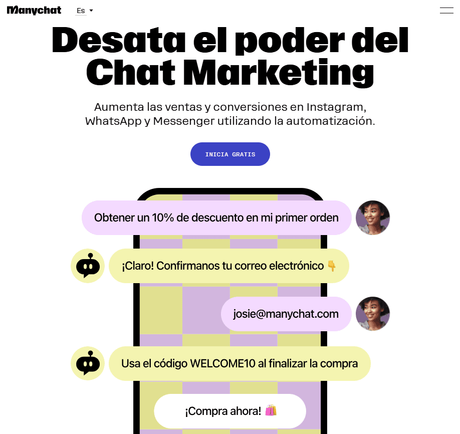 Manychats herramienta para crear chatbots