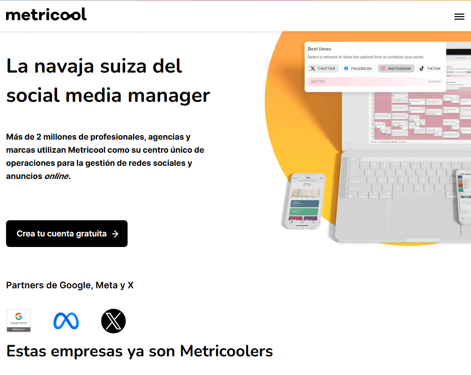 Herramientas de marketing digital para redes sociales: Metricool