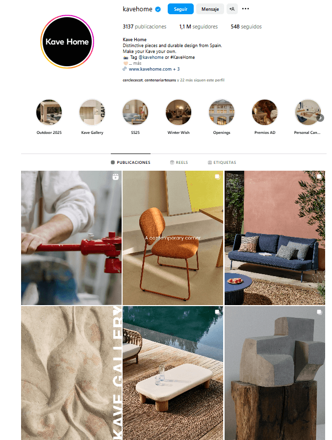 Ejemplo Instagram administración de redes sociales