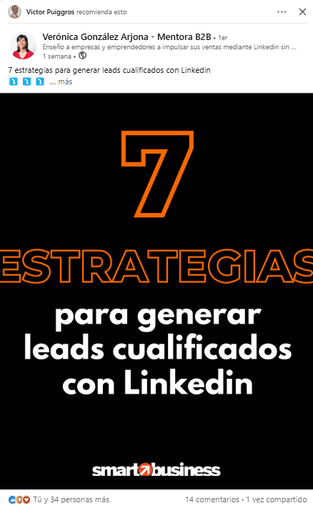 Ejemplo LinkedIn manejo de redes sociales