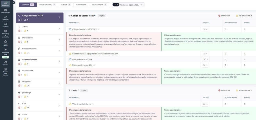 Errores de la auditoría web Owlead a solucionar