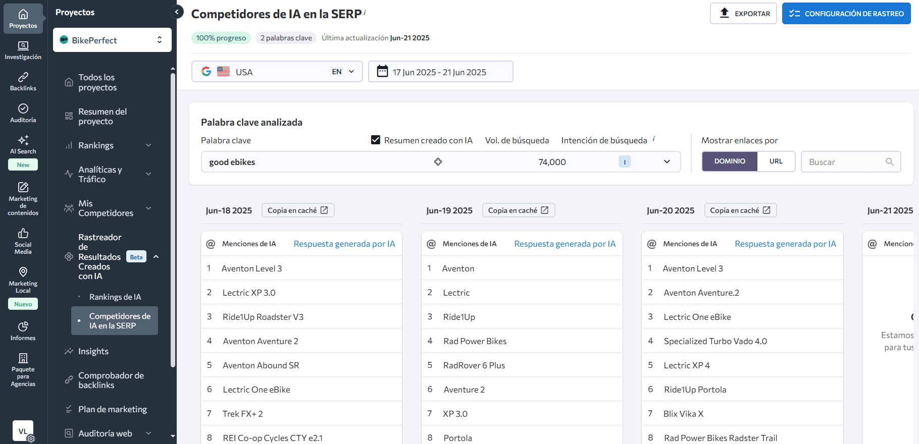 Rastreador de resultados con IA