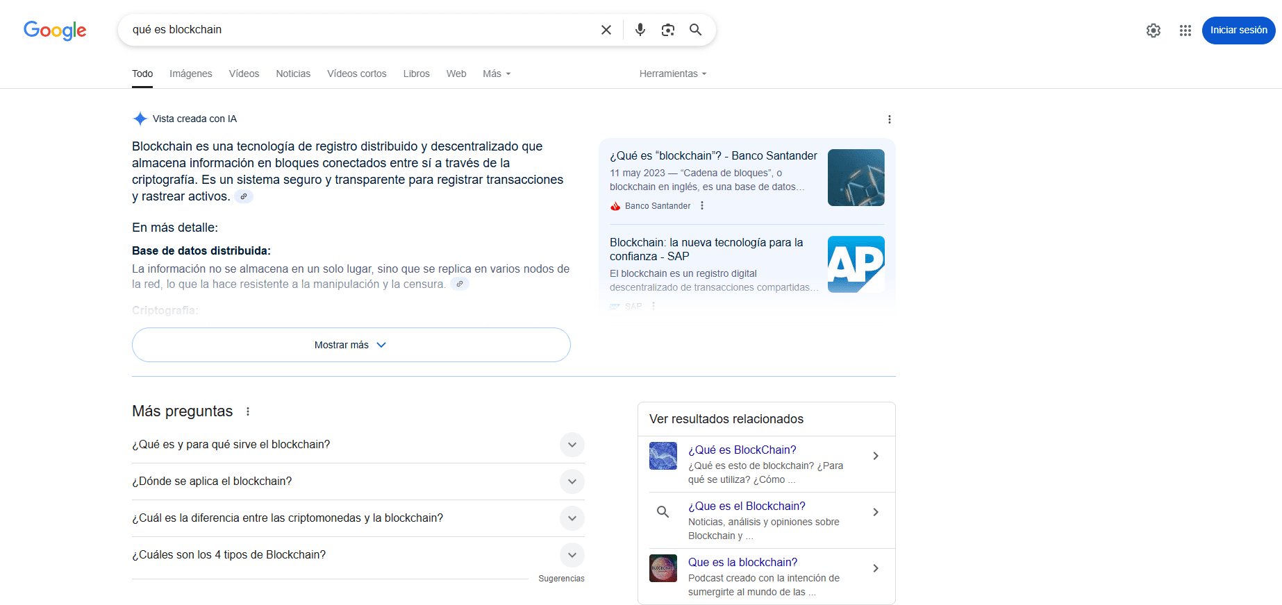 Interfaz de Google
