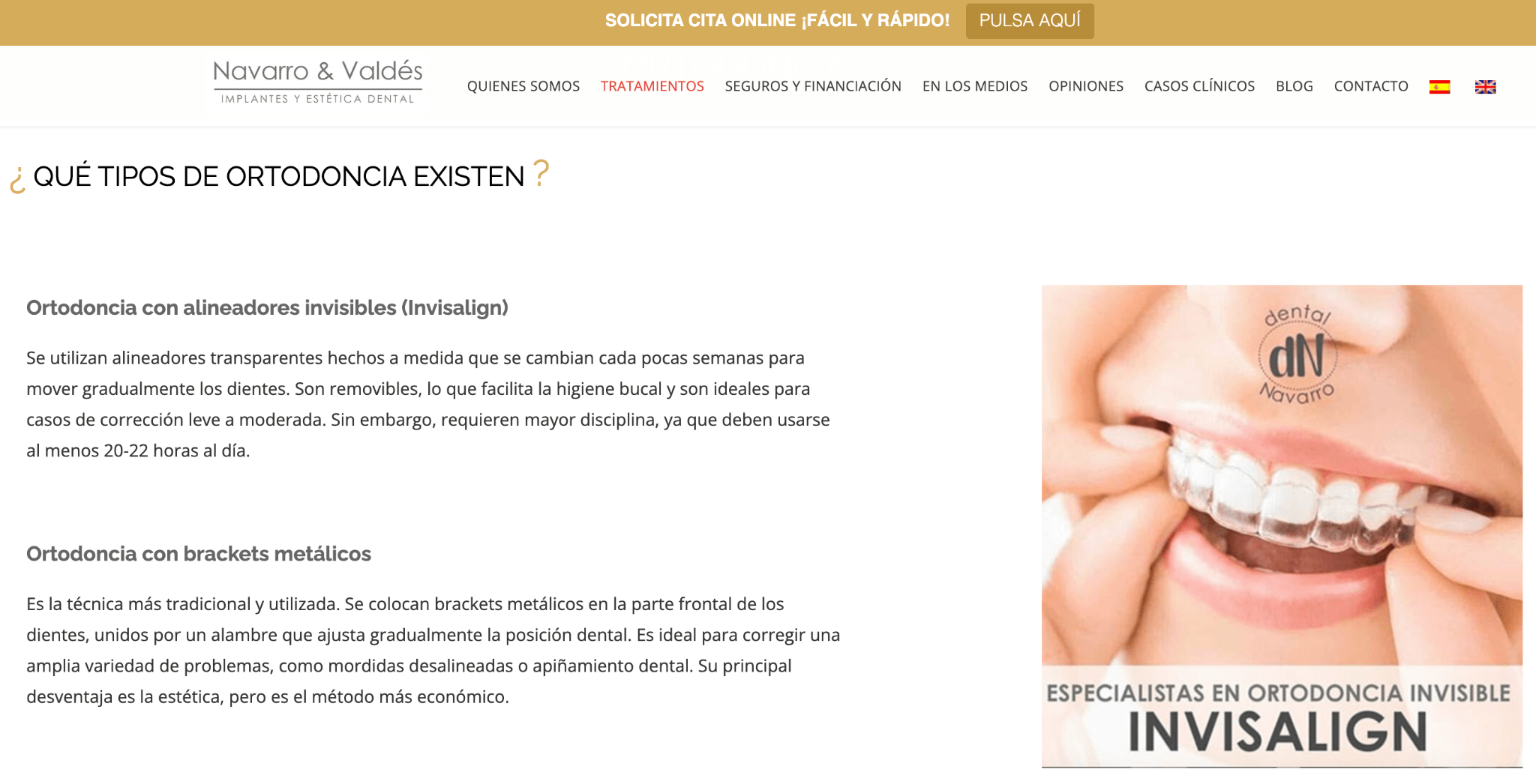 Descripción del servicio de la clínica dental