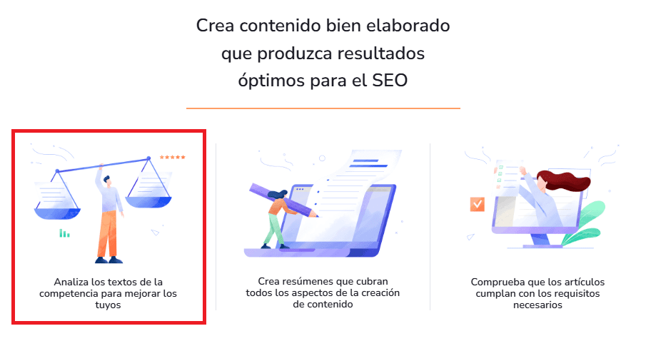 Herramienta editor de contenido para Benchmarking SEO 