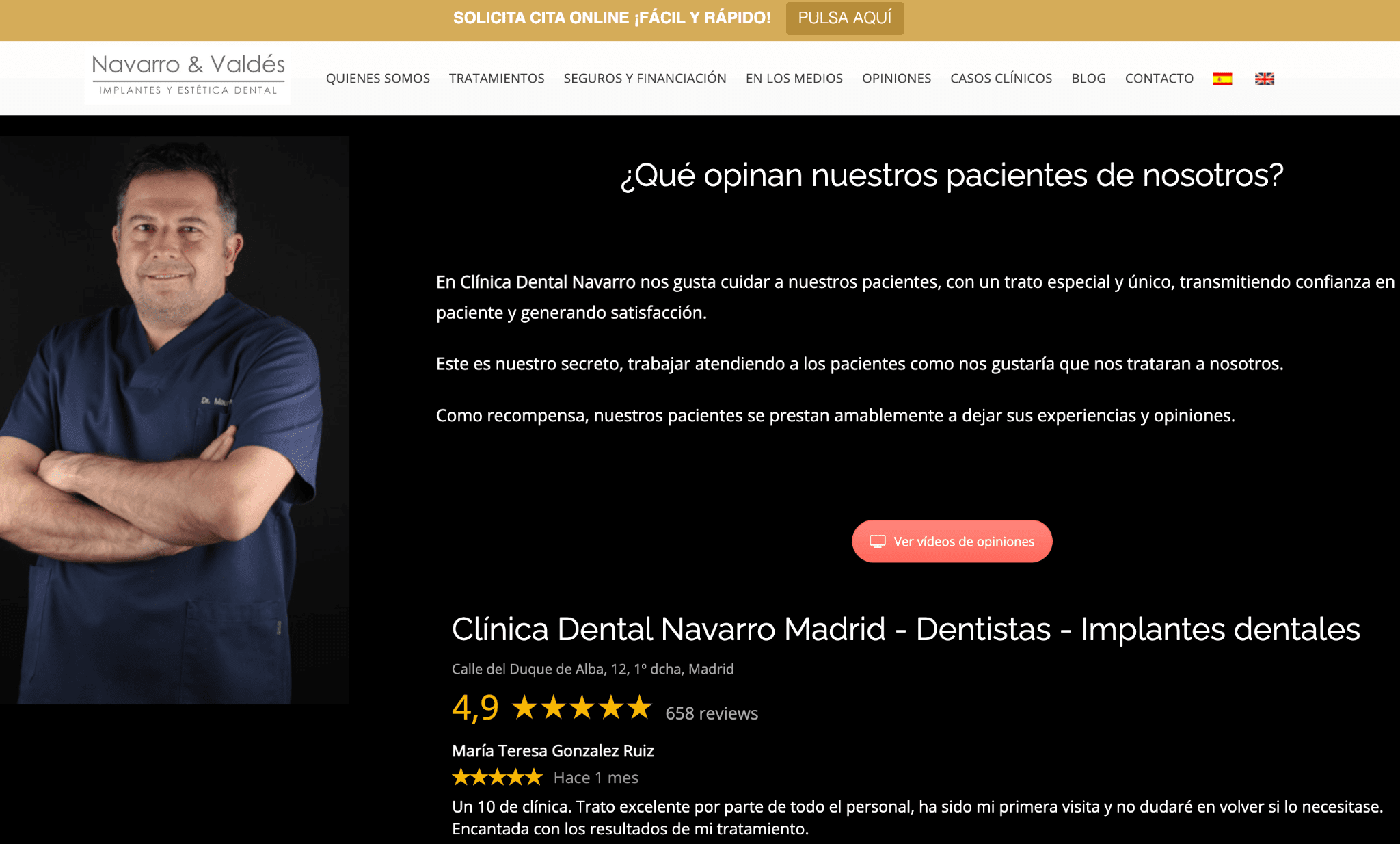Reseñas de pacientes dentales