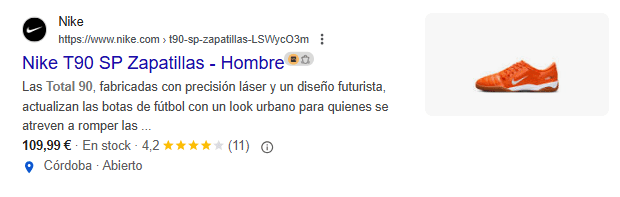 datos estructurados fichas de producto