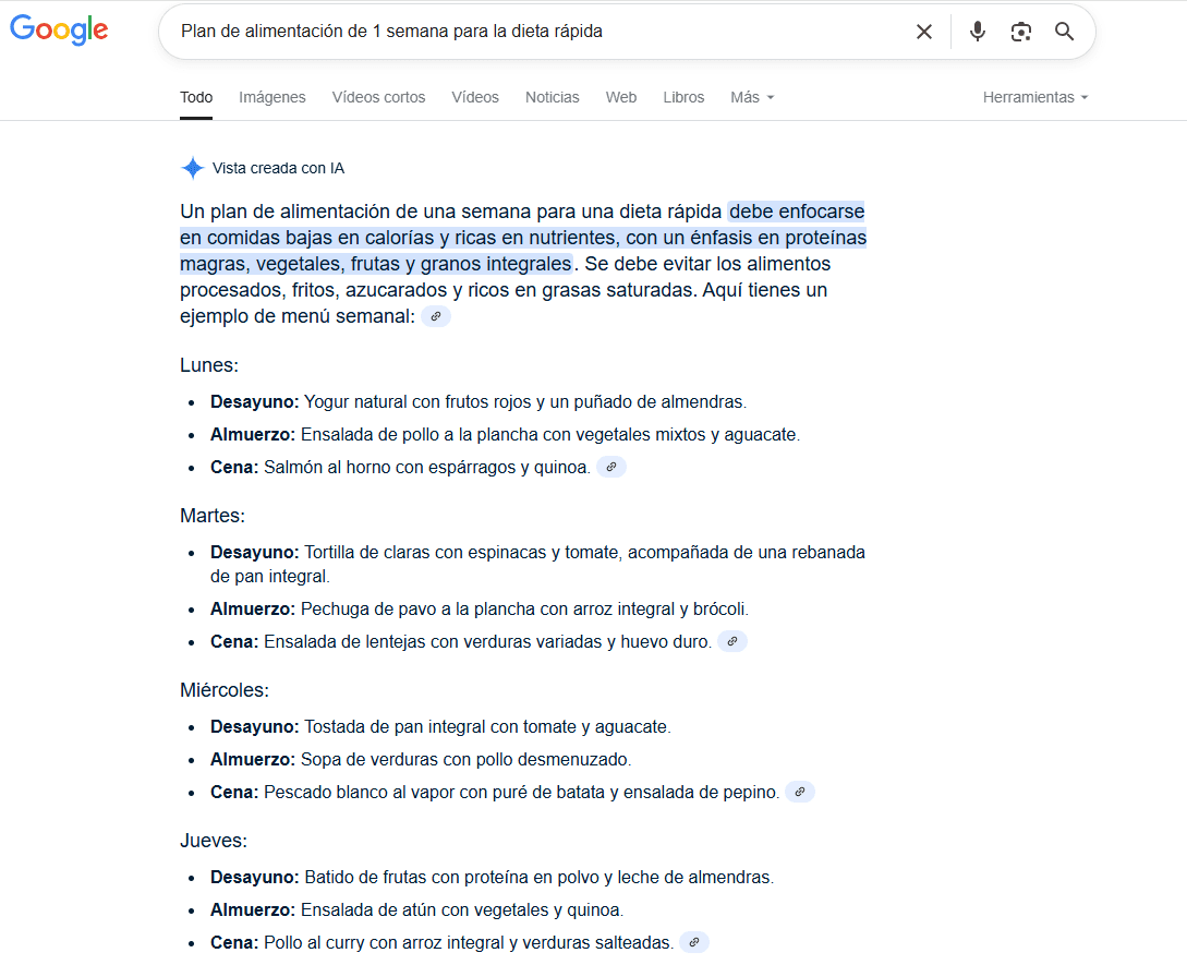 El diseño de las AI Overviews (planes)