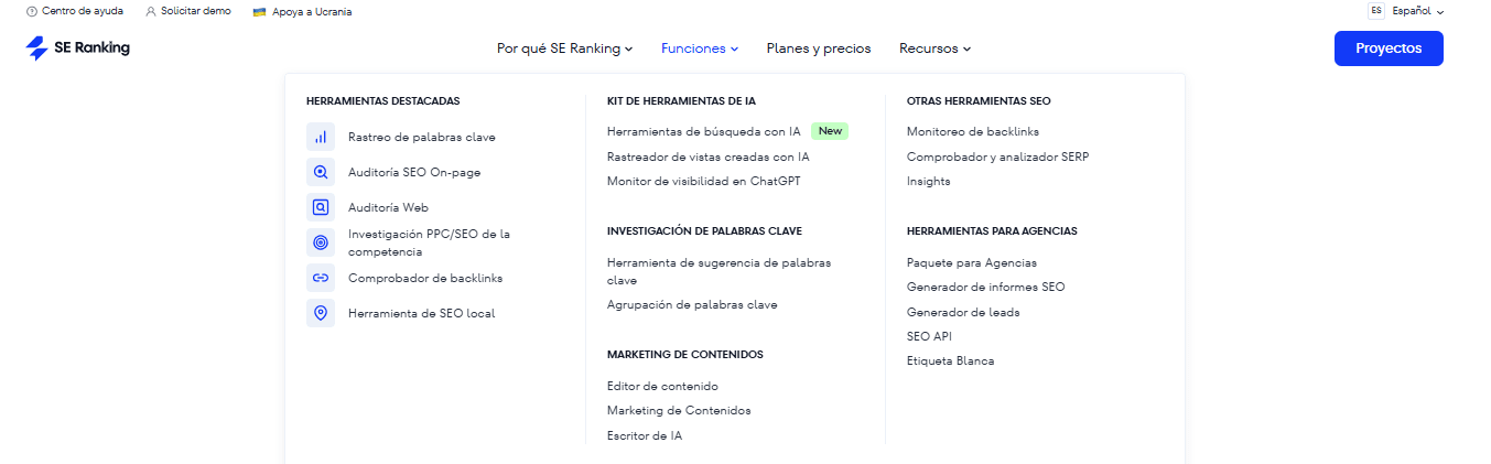Herramientas de análisis SEO - SE Ranking 