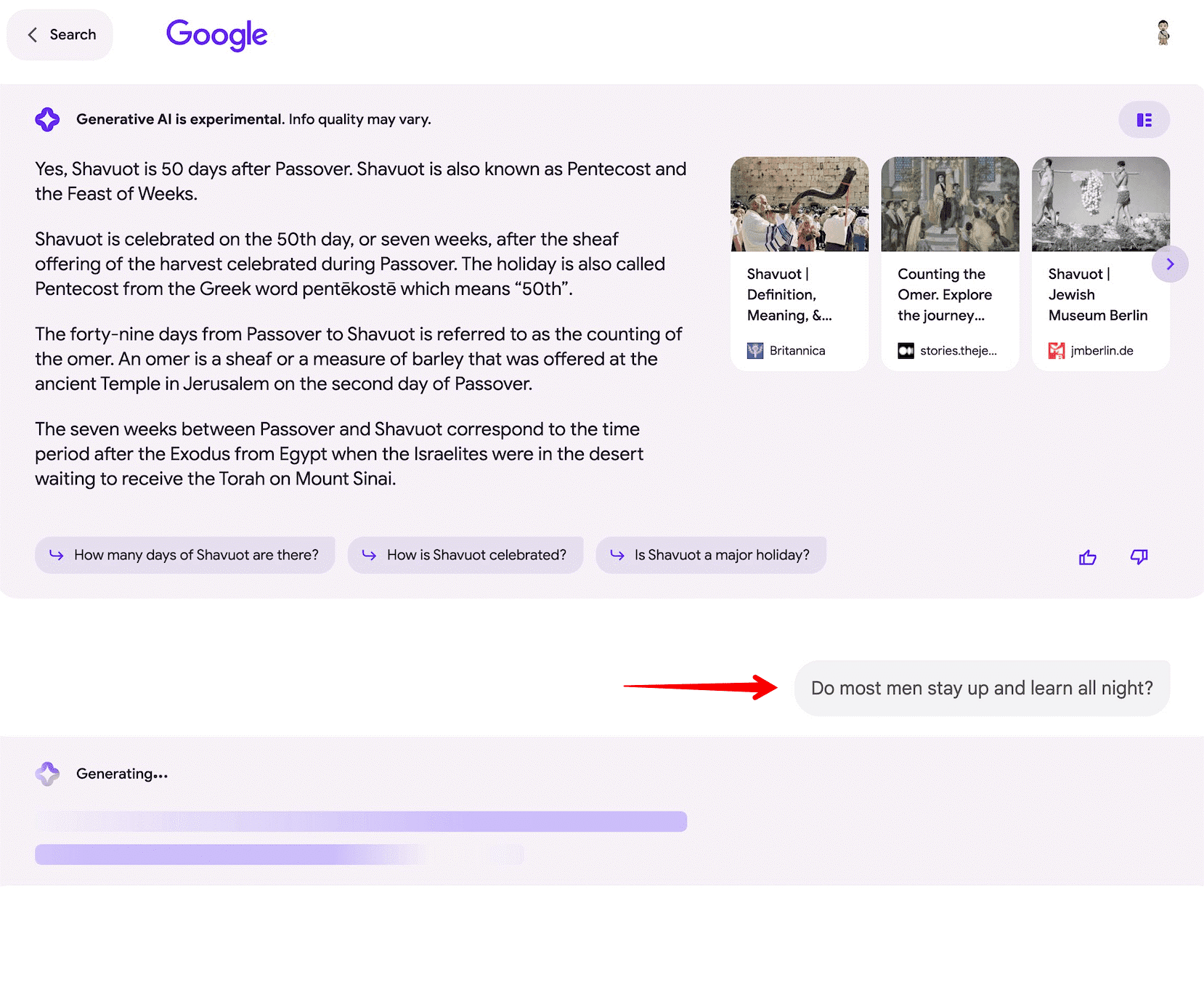 Ask a follow-up en el SGE de Google