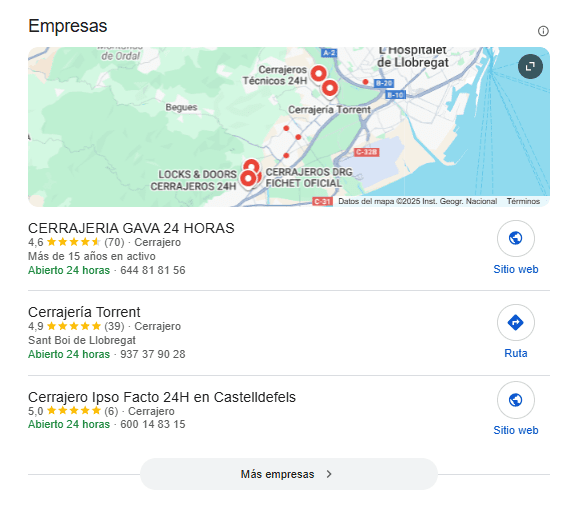 Ejemplo Google Local Pack