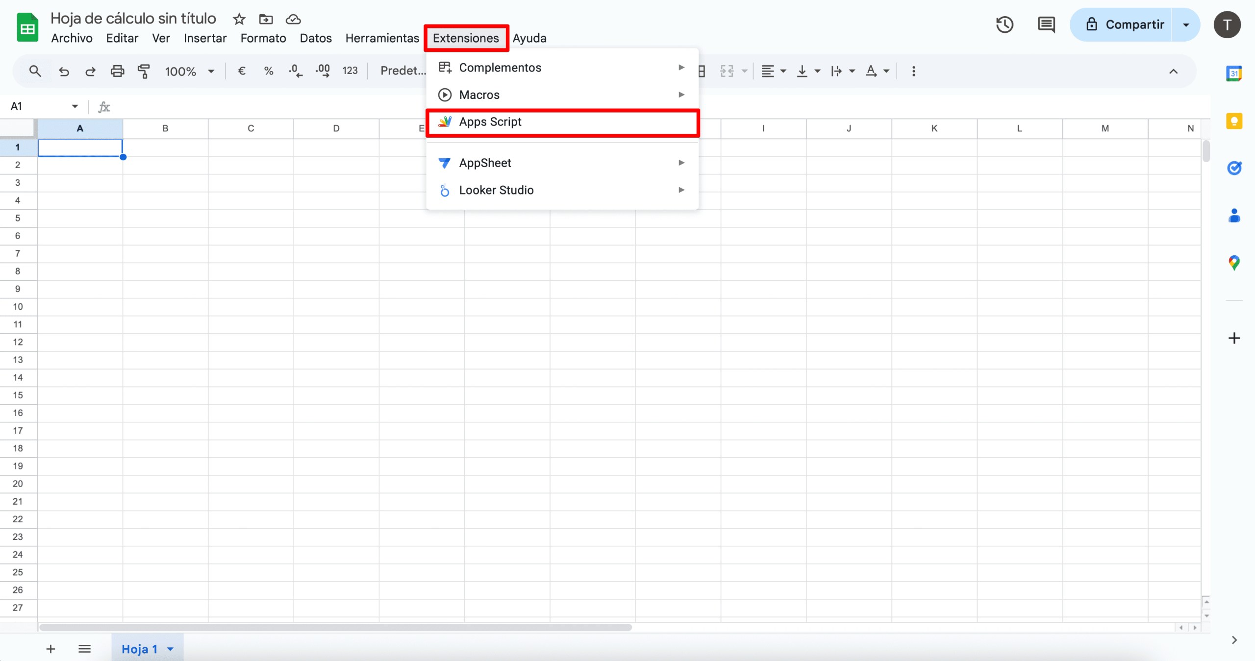 Extensiones de Google Sheets