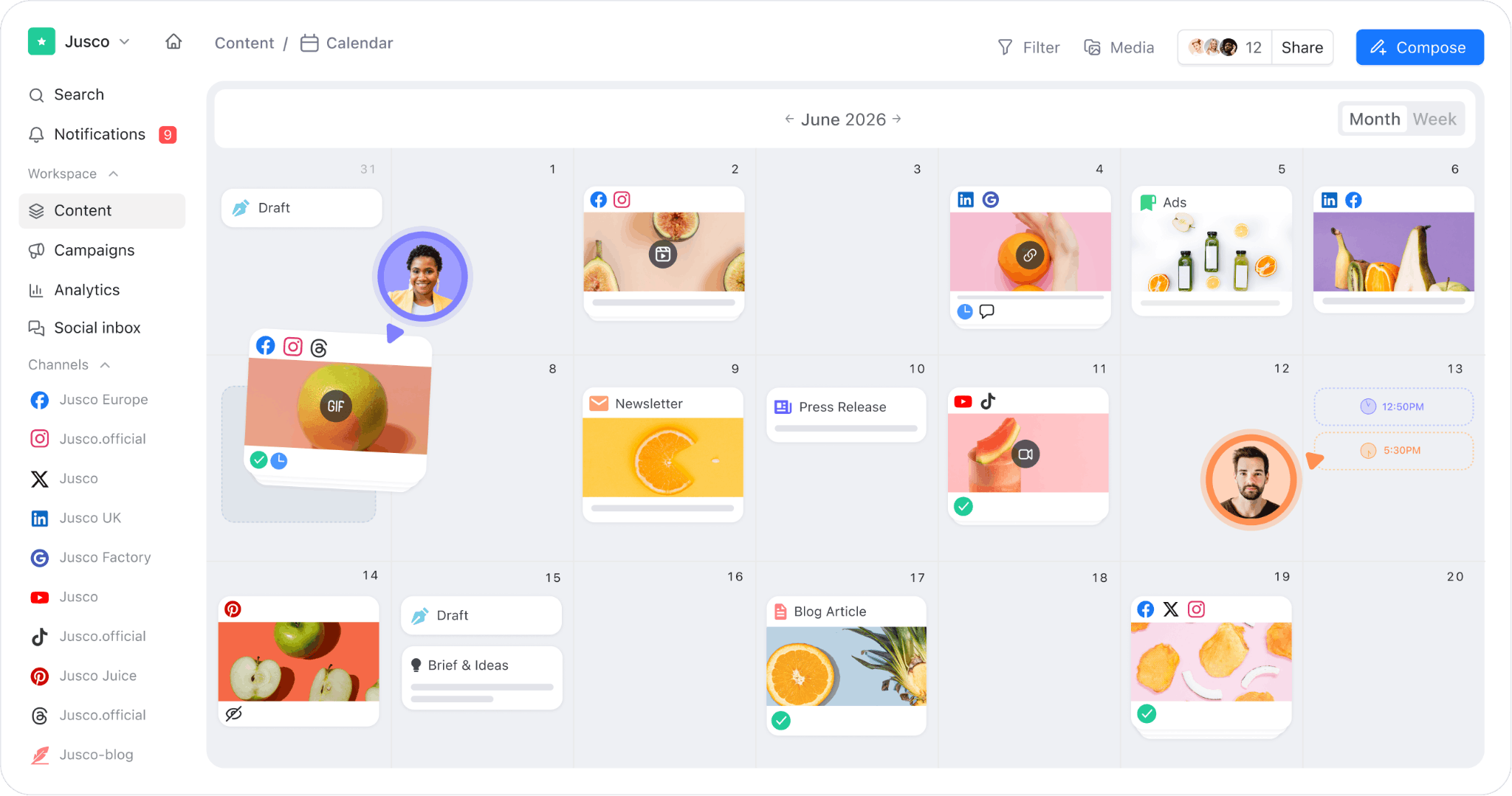 Planable Dashboard de Planable