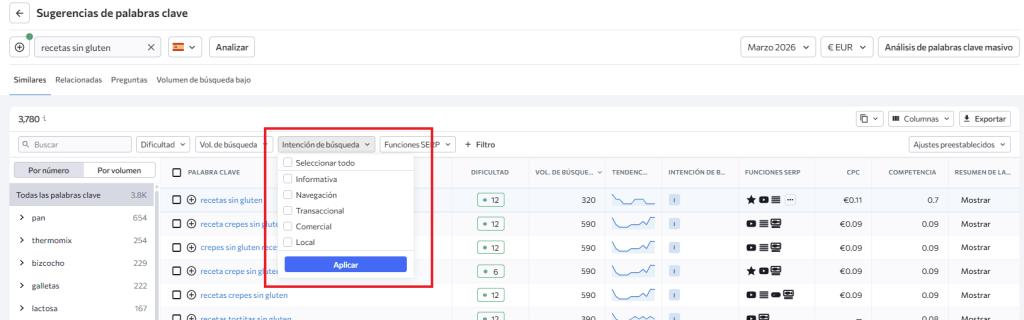 Filtro de palabras clave Filtro de palabras clave
