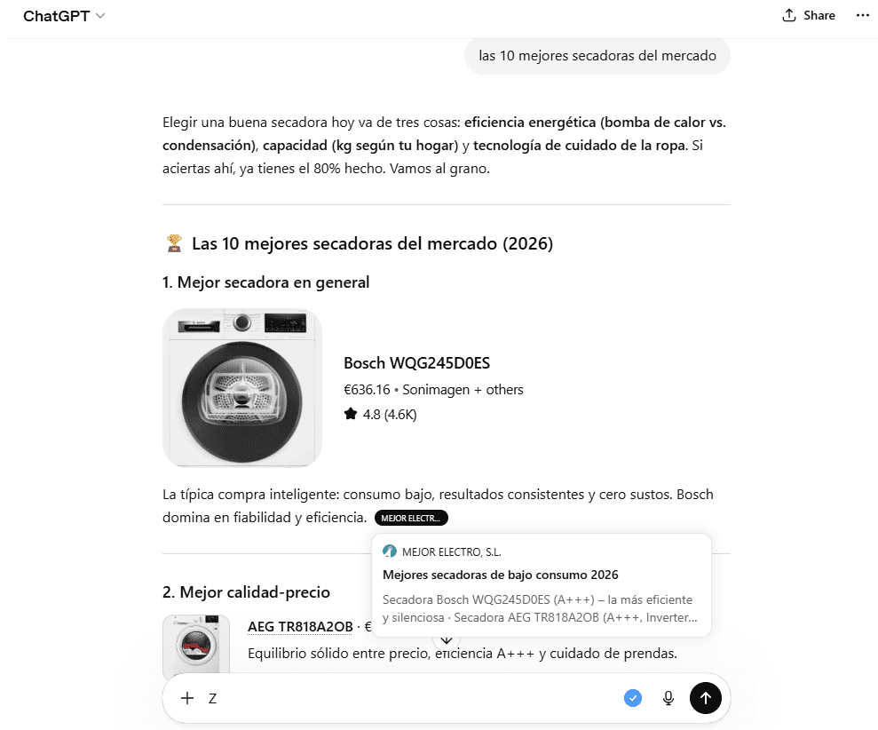 Ejemplo intención de búsqueda generativa Ejemplo intención de búsqueda generativa