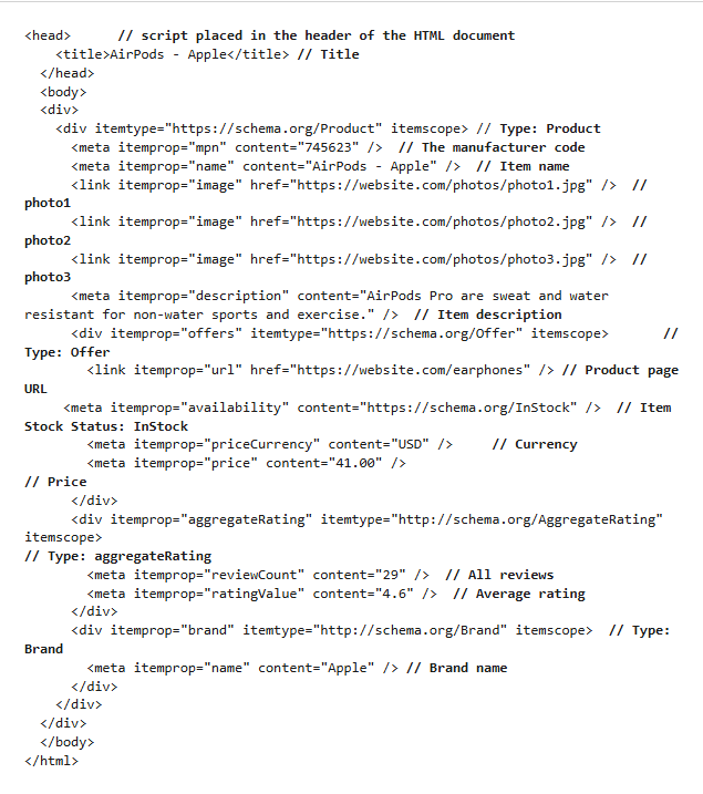 Ejemplo de microdata Ejemplo de microdata