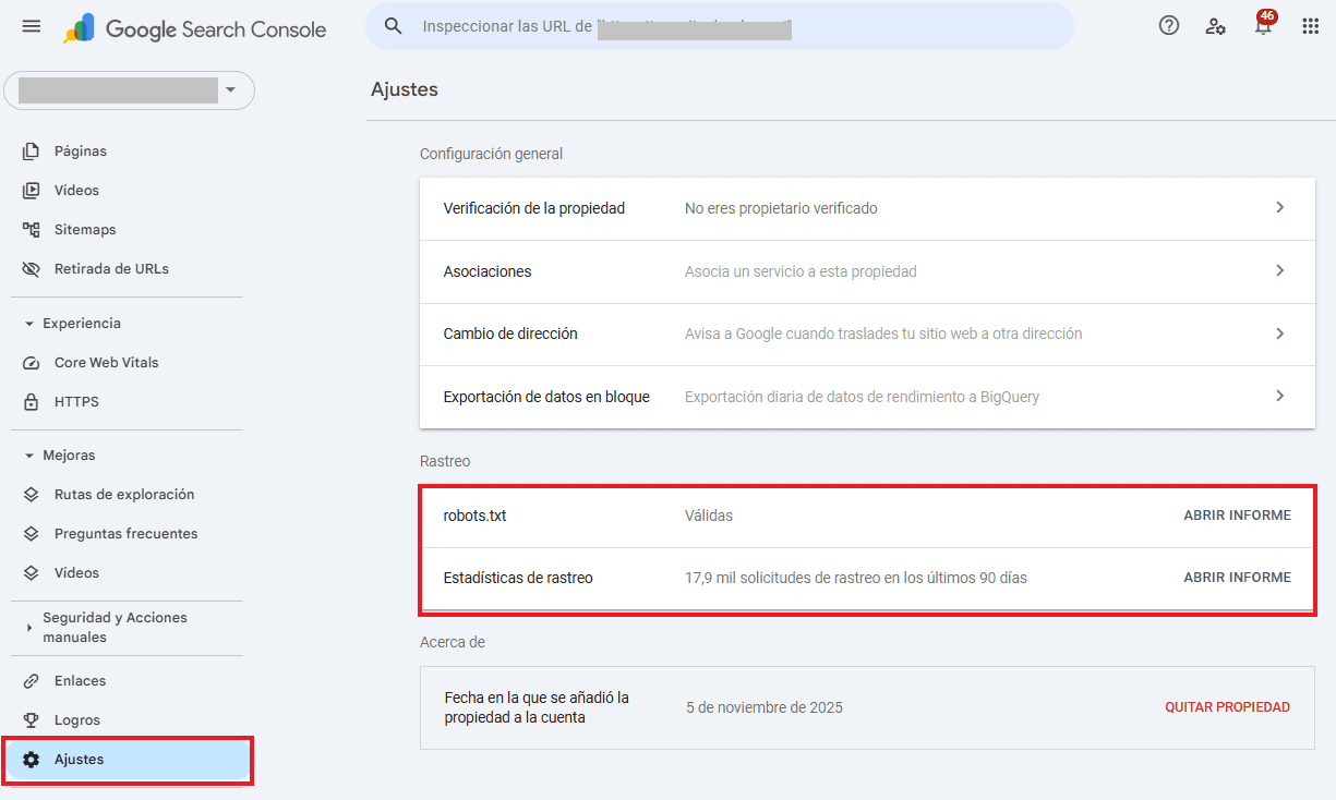 Informe del robots.txt en la Google Search Console Informe del robots.txt en la Google Search Console