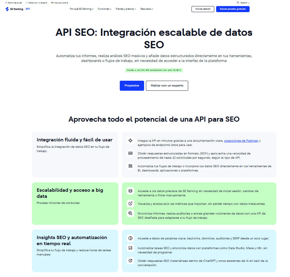 API SEO de SE ranking API SEO de SE ranking