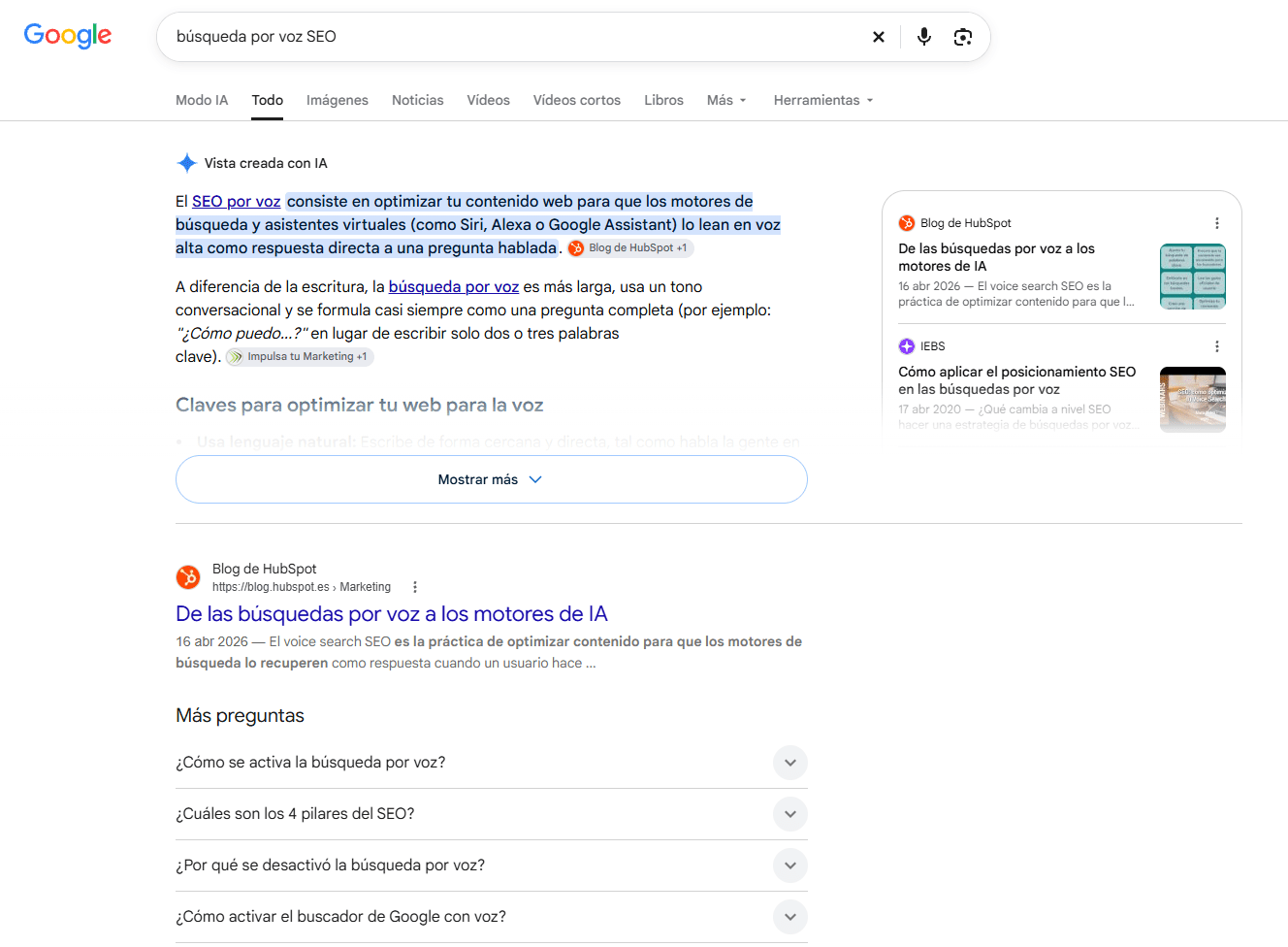 AI Overview y fragmento destacado en una misma SERP AI Overview y fragmento destacado en la búsqueda