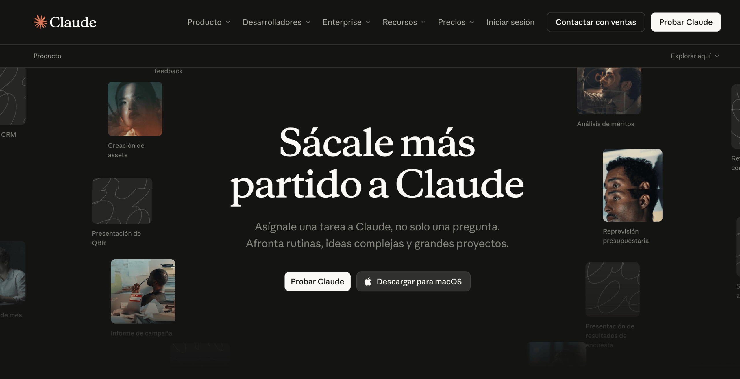 Claude Interfaz de Claude, el asistente de IA de Anthropic