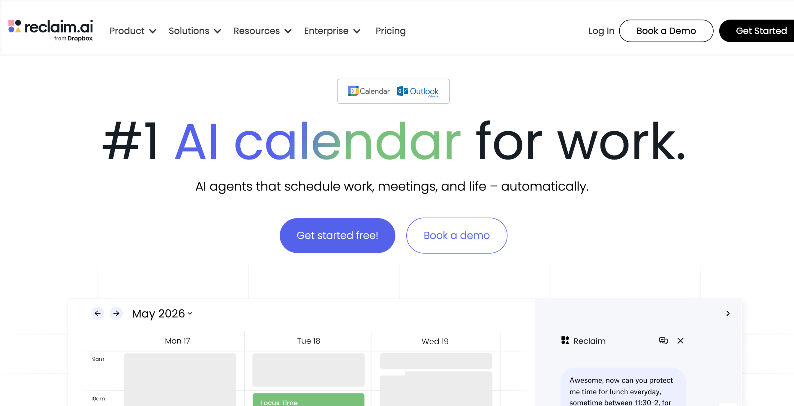 Reclaim Reclaim, asistente de IA para planificar tareas y reuniones en Google Calendar