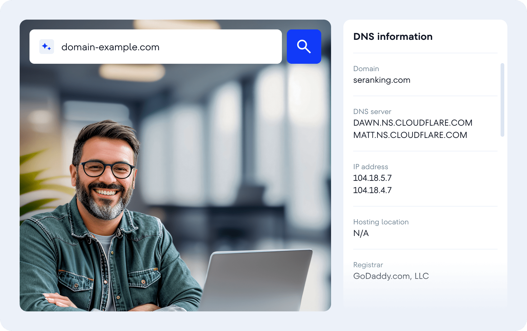 ¿Qué es la herramienta de búsqueda de DNS de SE Ranking?