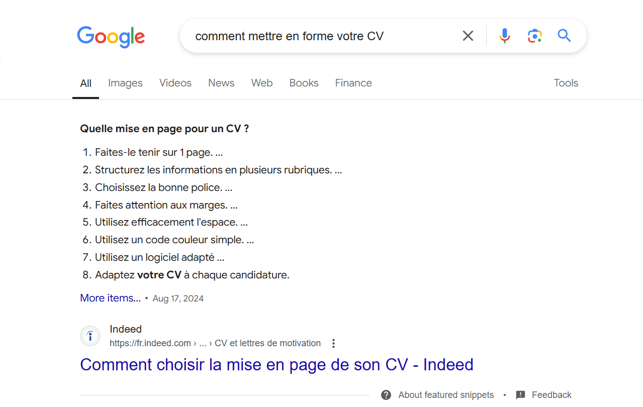 Données structurées dans les SERP