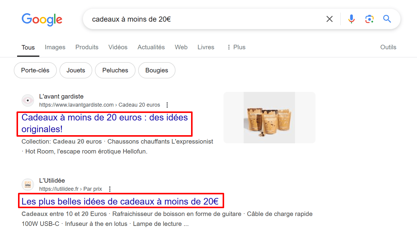Avantage concurrentiel en SEO titre