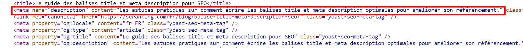 Méta-description dans le HTML