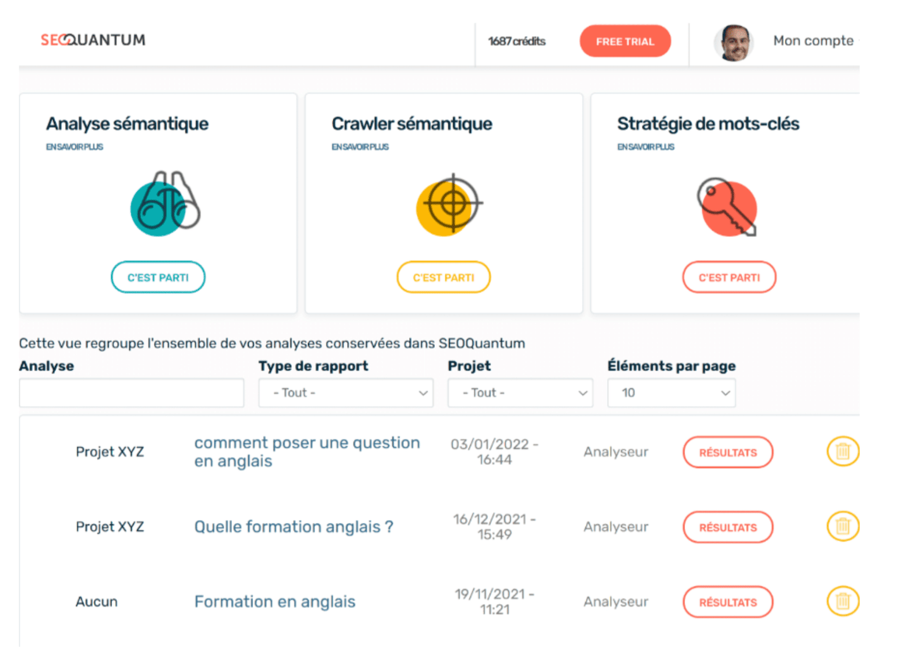Interface SEOQuantum