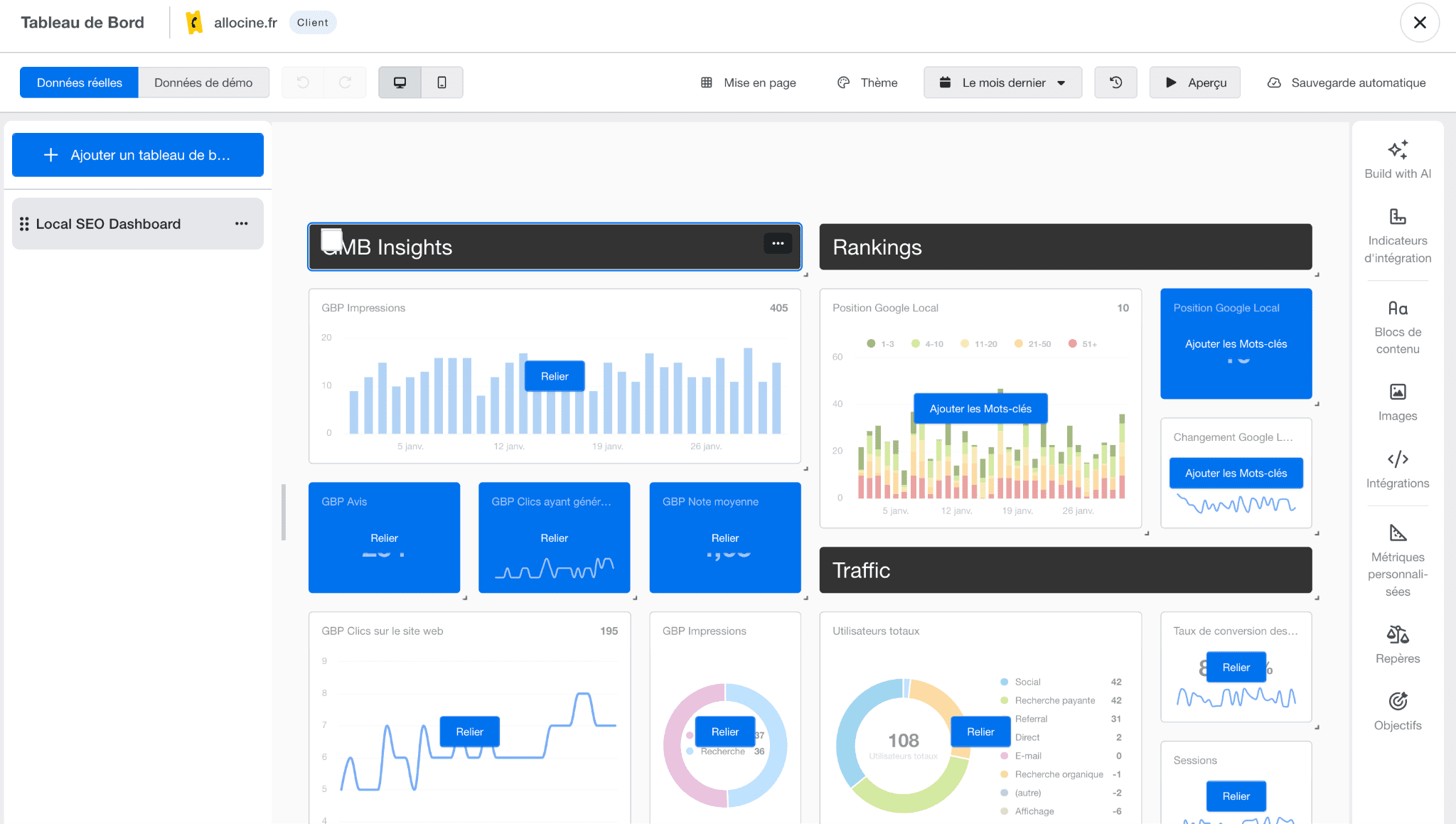L’interface utilisateur d’AgencyAnalytics