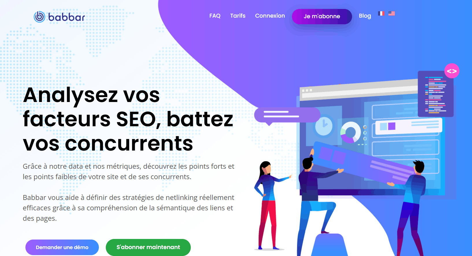 Page d’accueil de Babbar.tech