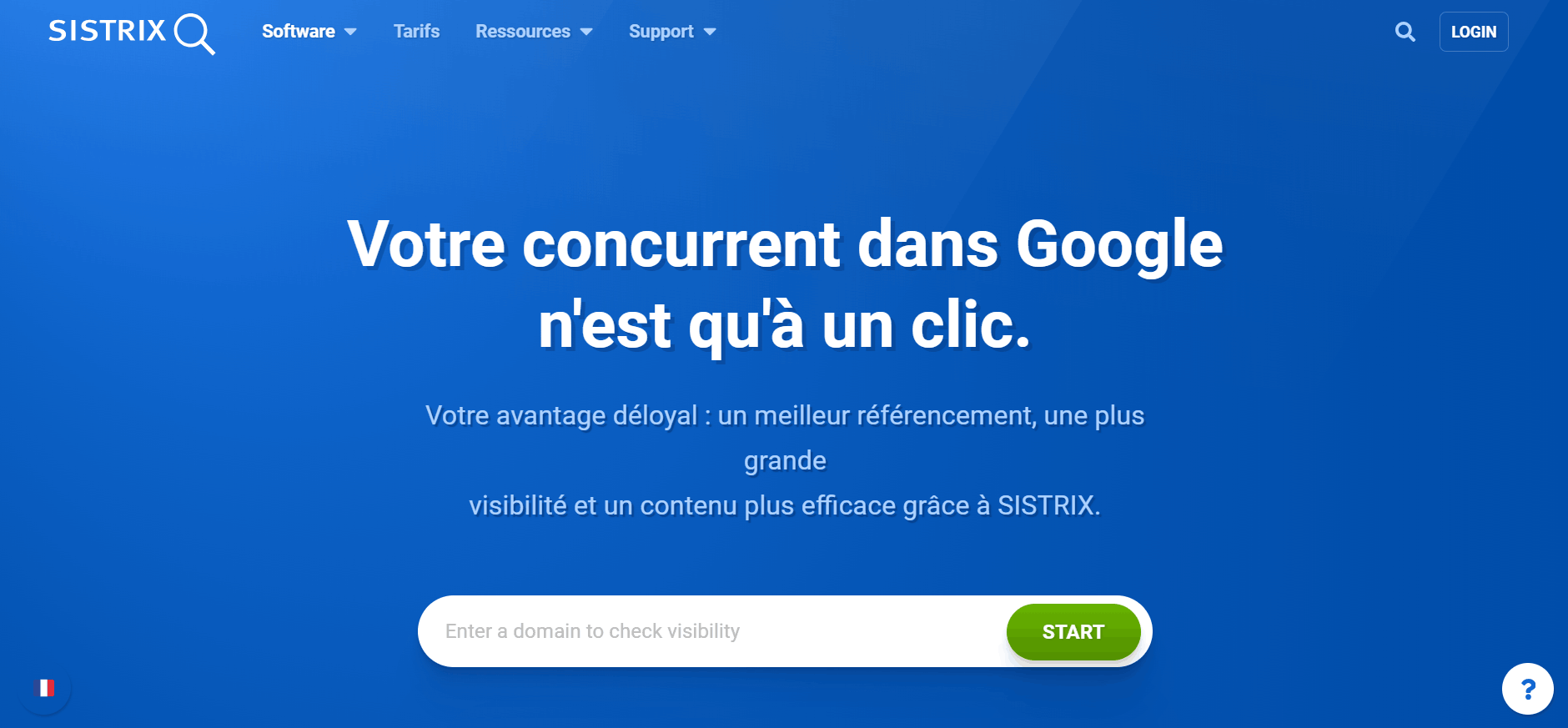 Page d’accueil de Sistrix