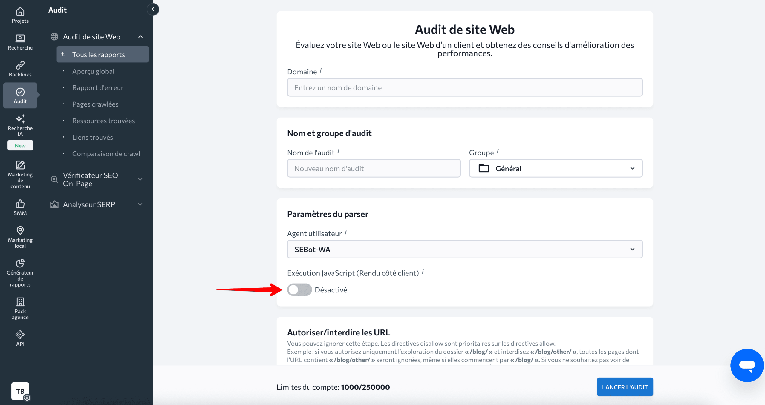 Assistant Audit de site Web